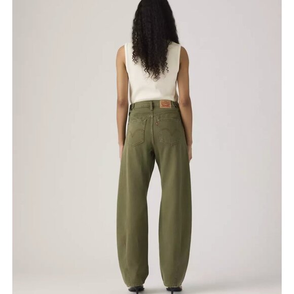 New Levi's Women's 25x31 Cinch Barrel Washed Ivy Green - Picture 4 of 4